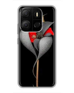 Чехол для TECNO Pop 7 Pro с картинкой «Серебряный фантазийный цветок» Чехол для TECNO Pop 7 Pro с картинкой «Серебряный фантазийный цветок»