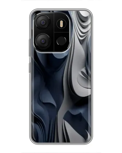 Чехол для TECNO Pop 7 Pro с картинкой «Объемные синие складки» Чехол для TECNO Pop 7 Pro с картинкой «Объемные синие складки»