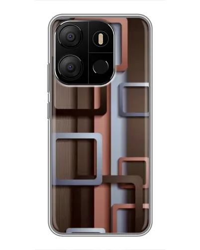 Чехол для TECNO Pop 7 Pro с картинкой «Коричневые объемные квадраты» Чехол для TECNO Pop 7 Pro с картинкой «Коричневые объемные квадраты»