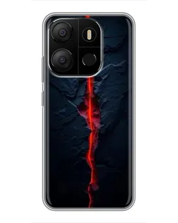 Чехол для TECNO Pop 7 Pro с картинкой «Kрасная лавовая трещина»