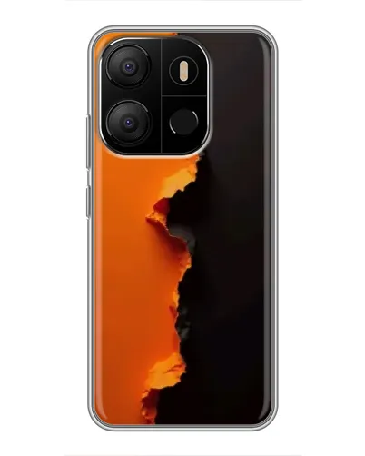 Чехол для TECNO Pop 7 Pro с картинкой «Оранжевый разлом» Чехол для TECNO Pop 7 Pro с картинкой «Оранжевый разлом»