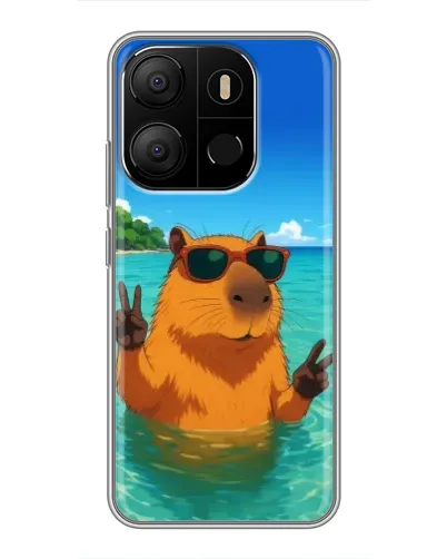 Чехол для TECNO Pop 7 Pro с картинкой «Морская капибара» Чехол для TECNO Pop 7 Pro с картинкой «Морская капибара»