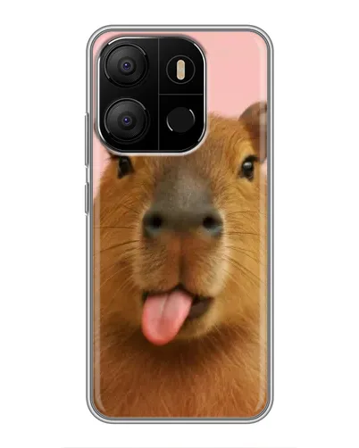 Чехол для TECNO Pop 7 Pro с картинкой «Капибара с языком» Чехол для TECNO Pop 7 Pro с картинкой «Капибара с языком»