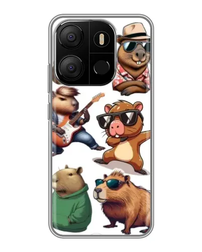 Чехол для TECNO Pop 7 Pro с картинкой «Крутые капибары музыканты» Чехол для TECNO Pop 7 Pro с картинкой «Крутые капибары музыканты»