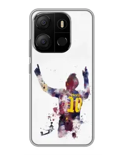 Чехол для TECNO Pop 7 Pro с картинкой «Акварельный Месси Барселона»