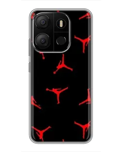 Чехол для TECNO Pop 7 с картинкой «Jordan Red Pattern» Чехол для TECNO Pop 7 с картинкой «Jordan Red Pattern»