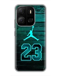 Чехол для TECNO Pop 7 с картинкой «Jordan Cyan 23» Чехол для TECNO Pop 7 с картинкой «Jordan Cyan 23»