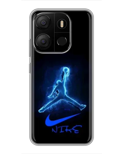Чехол для TECNO Pop 7 с картинкой «Jordan Neon Blue»