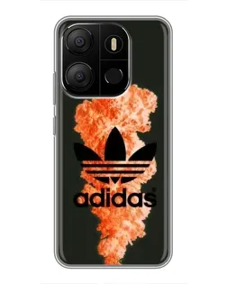 Чохол для TECNO Pop 7 з картинкою «Помаранчевий дим Adidas»