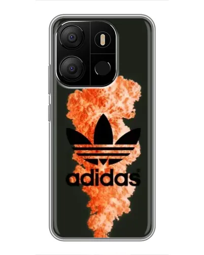 Чохол для TECNO Pop 7 з картинкою «Помаранчевий дим Adidas»