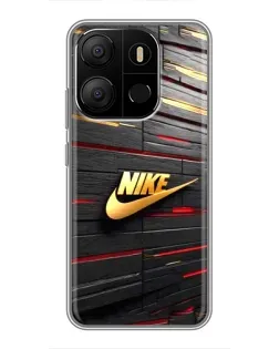 Чехол для TECNO Pop 7 с картинкой «Золотой Nike на металле» Чехол для TECNO Pop 7 с картинкой «Золотой Nike на металле»