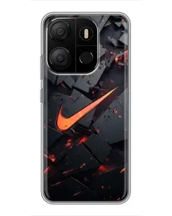 Чехол для TECNO Pop 7 с картинкой «Nike — эффект разломов» Чехол для TECNO Pop 7 с картинкой «Nike — эффект разломов»