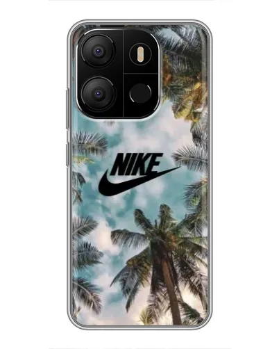Чехол для TECNO Pop 7 с картинкой «Тропический принт Nike» Чехол для TECNO Pop 7 с картинкой «Тропический принт Nike»