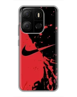 Чехол для TECNO Pop 7 с картинкой «Красные брызги Nike» Чехол для TECNO Pop 7 с картинкой «Красные брызги Nike»
