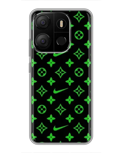 Чехол для TECNO Pop 7 с картинкой «Неоновый принт LV»