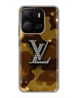 Чехол для TECNO Pop 7 с картинкой «Камуфляжный Louis Vuitton»