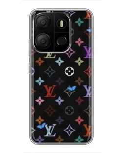 Чехол для TECNO Pop 7 с картинкой «Цветная монограмма LV»