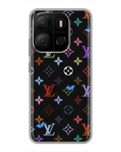 Чехол для TECNO Pop 7 с картинкой «Цветная монограмма LV»