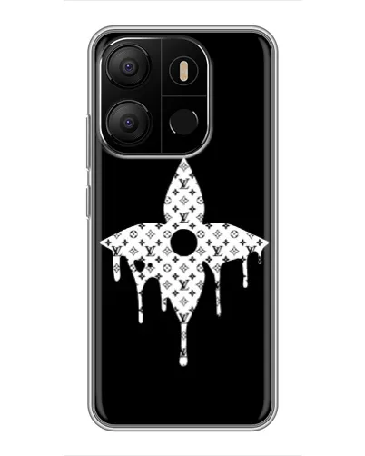 Чехол для TECNO Pop 7 с картинкой «Цветочная монограмма»
