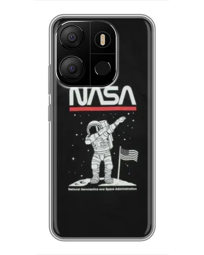 Чехол для TECNO Pop 7 с картинкой «NASA — шагаем по Луне» Чехол для TECNO Pop 7 с картинкой «NASA — шагаем по Луне»