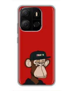 Чохол для TECNO Pop 7 з картинкою «Bored Ape — червоний фон» Чохол для TECNO Pop 7 з картинкою «Bored Ape — червоний фон»