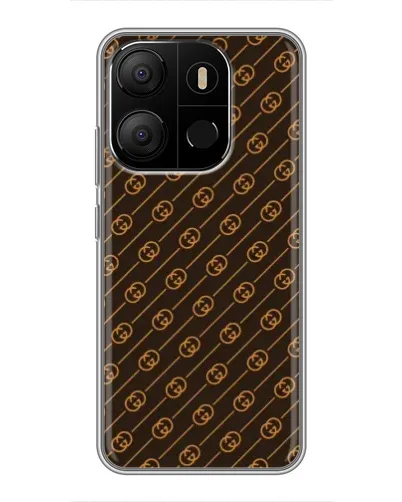 Чехол для TECNO Pop 7 с картинкой «Gucci — золотые диагонали» Чехол для TECNO Pop 7 с картинкой «Gucci — золотые диагонали»