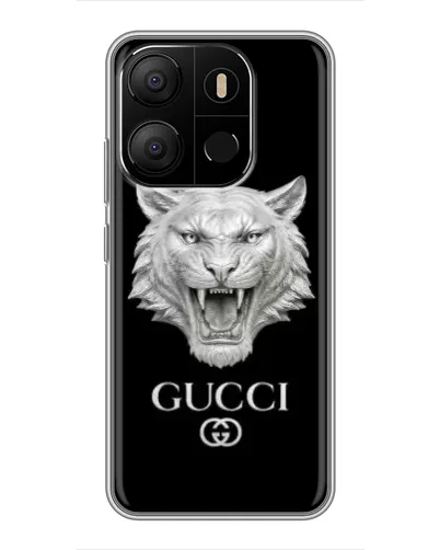 Чехол для TECNO Pop 7 с картинкой «Gucci — серебряный лев» Чехол для TECNO Pop 7 с картинкой «Gucci — серебряный лев»