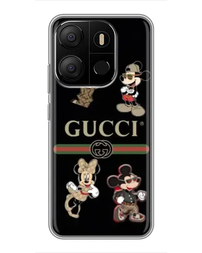 Чехол для TECNO Pop 7 с картинкой «Gucci — герои Disney и монограмма» Чехол для TECNO Pop 7 с картинкой «Gucci — герои Disney и монограмма»
