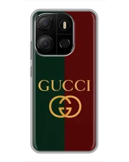 Чехол для TECNO Pop 7 с картинкой «Gucci — темно-зеленый градиент»