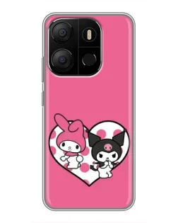 Чехол для TECNO Pop 7 с картинкой «Kuromi и My Melody» Чехол для TECNO Pop 7 с картинкой «Kuromi и My Melody»