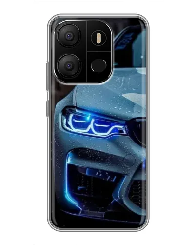 Чохол для TECNO Pop 7 з картинкою «Погляд BMW з синіми фарами»