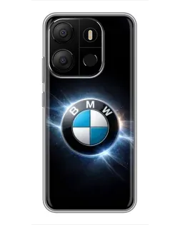 Чохол для TECNO Pop 7 з картинкою «BMW — неонове сяйво»