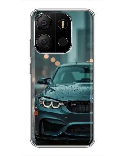 Чохол для TECNO Pop 7 з картинкою «BMW у вогнях міста»