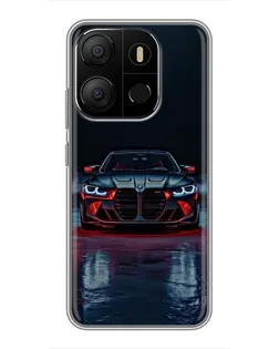 Чохол для TECNO Pop 7 з картинкою «BMW на мокрій дорозі»