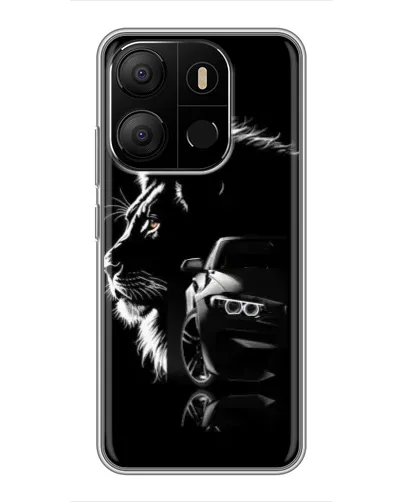 Чохол для TECNO Pop 7 з картинкою «BMW та лев»