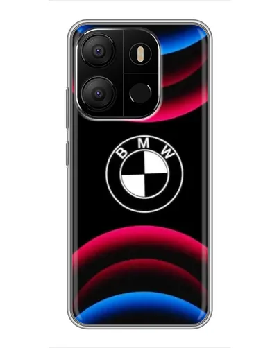 Чохол для TECNO Pop 7 з картинкою «Логотип BMW та неонові дуги»