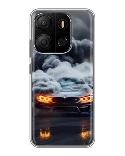 Чохол для TECNO Pop 7 з картинкою «BMW у диму»