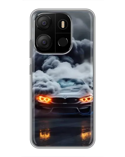 Чохол для TECNO Pop 7 з картинкою «BMW у диму»