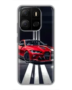 Чохол для TECNO Pop 7 з картинкою «Червона BMW на дорозі»