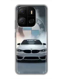 Чохол для TECNO Pop 7 з картинкою «BMW в білому диму»