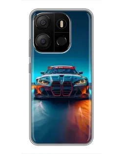 Чохол для TECNO Pop 7 з картинкою «BMW — вогні неону»