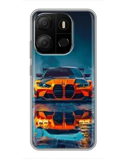 Чохол для TECNO Pop 7 з картинкою «BMW — золота емблема»