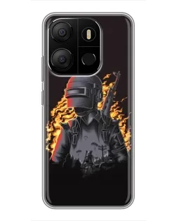 Чохол для TECNO Pop 7 з картинкою «PUBG — вогняний силует»
