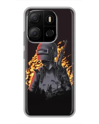 Чохол для TECNO Pop 7 з картинкою «PUBG — вогняний силует» Чохол для TECNO Pop 7 з картинкою «PUBG — вогняний силует»