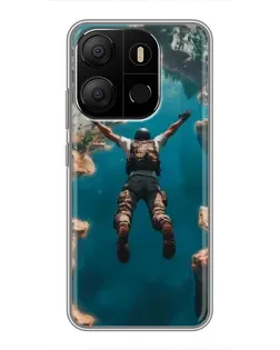 Чохол для TECNO Pop 7 з картинкою «PUBG — вільне падіння»
