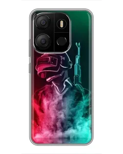 Чохол для TECNO Pop 7 з картинкою «PUBG — вогняний воїн»