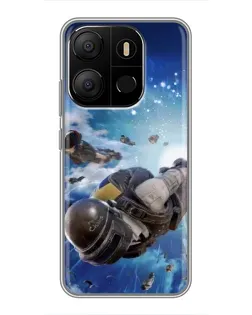 Чохол для TECNO Pop 7 з картинкою «Десант PUBG — стрибок»