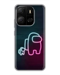 Чехол для TECNO Pop 7 с картинкой «Among Us неон-арт» Чехол для TECNO Pop 7 с картинкой «Among Us неон-арт»
