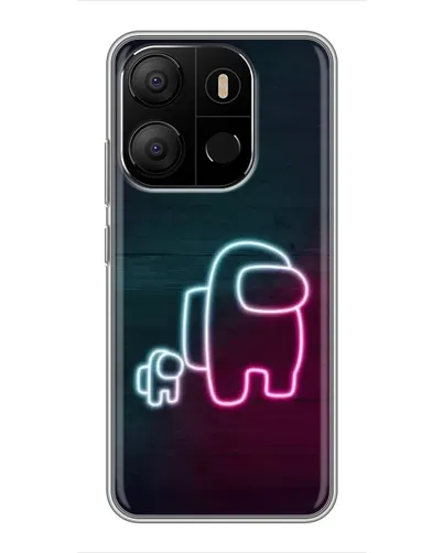 Чехол для TECNO Pop 7 с картинкой «Among Us неон-арт» Чехол для TECNO Pop 7 с картинкой «Among Us неон-арт»