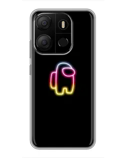 Чехол для TECNO Pop 7 с картинкой «Among Us градиент» Чехол для TECNO Pop 7 с картинкой «Among Us градиент»